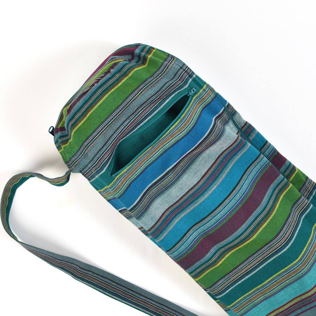 Hand Woven Yoga Mat Bags: Bright Rainbow