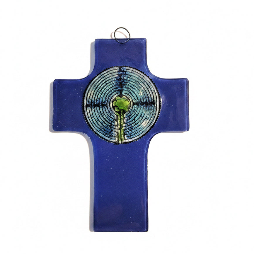 Blue Labyrinth Cross