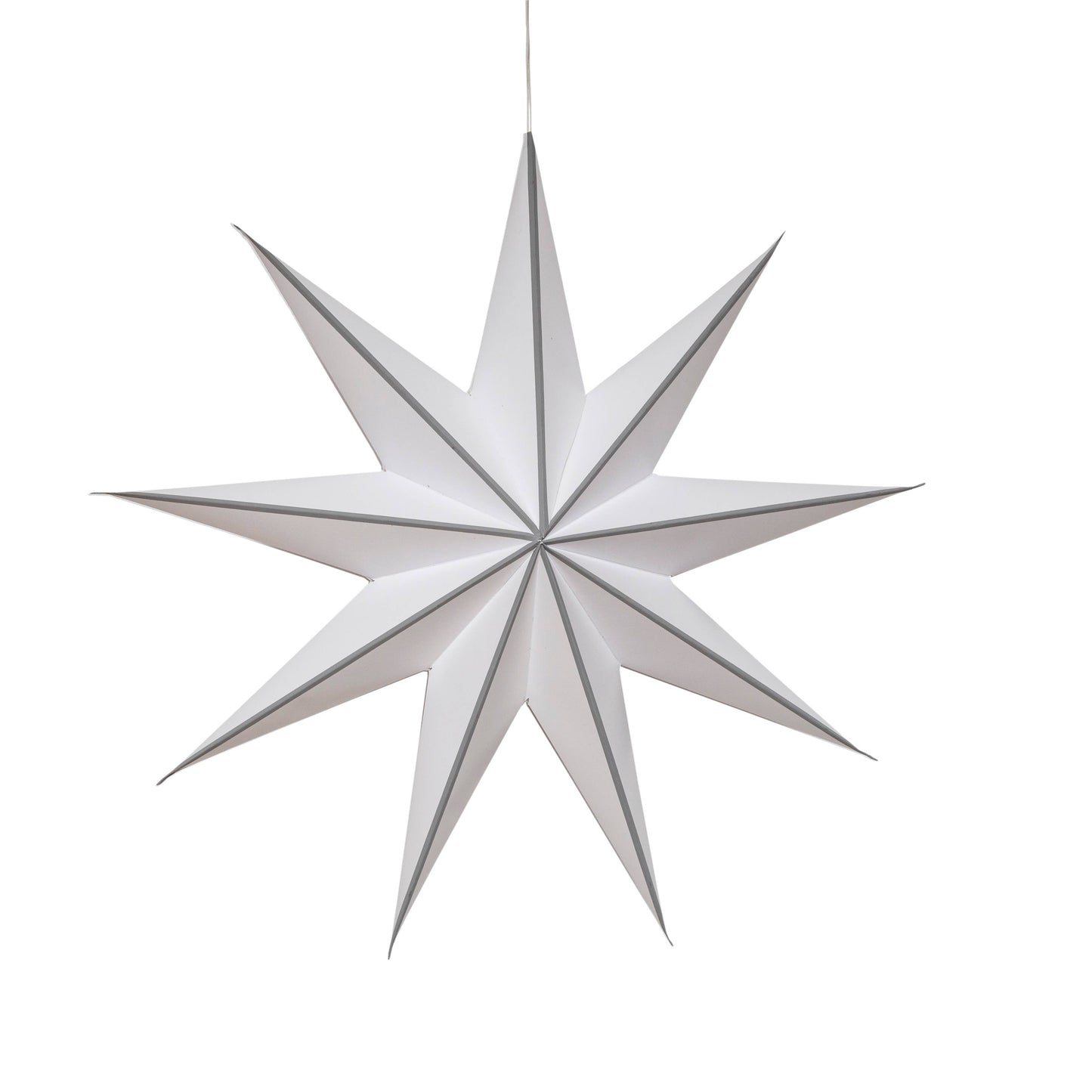 Cynosure 9 Point 18" white / grey Paper Star Lantern Light