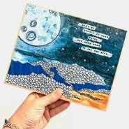 Moon Waves 8 x 10 Wood Plaque