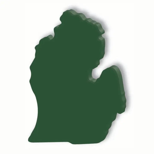 Green image of Michigan's Lower Peninsula