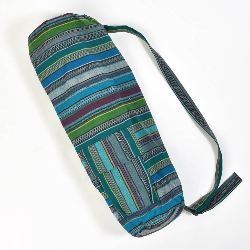 Hand Woven Yoga Mat Bags: Quetzal Jade