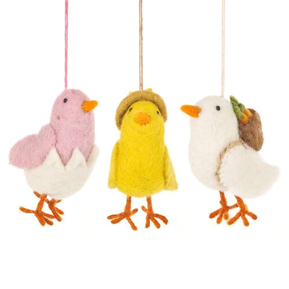Handmade Felt Chirpy Chicks Hanging Easter