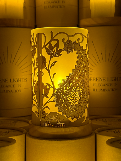 Mandala, Decorative Candle Holder, Rechargeable LED Candle