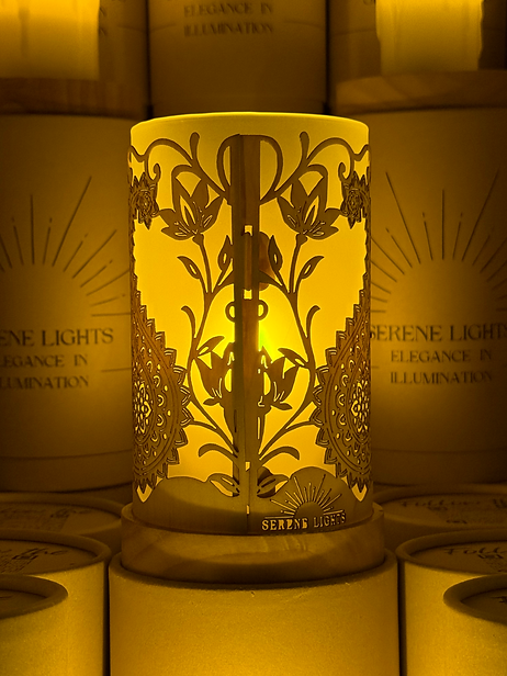 Mandala, Decorative Candle Holder, Rechargeable LED Candle