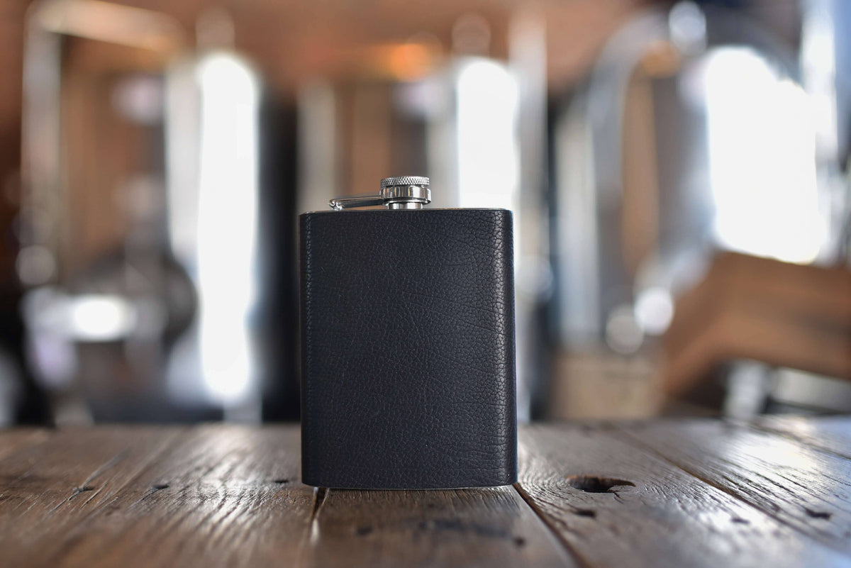 Leather Flask: Black