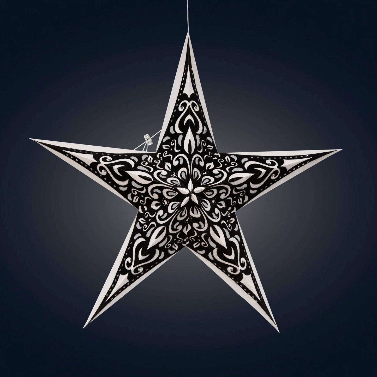 Narna 5 Point 24" Black/Pearl Paper Star Lantern Light