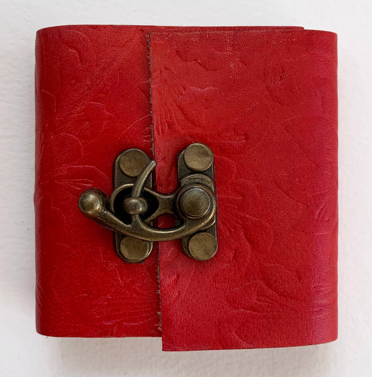 Red Embossed Mini Journal ~ 3&quot; x 3&quot;