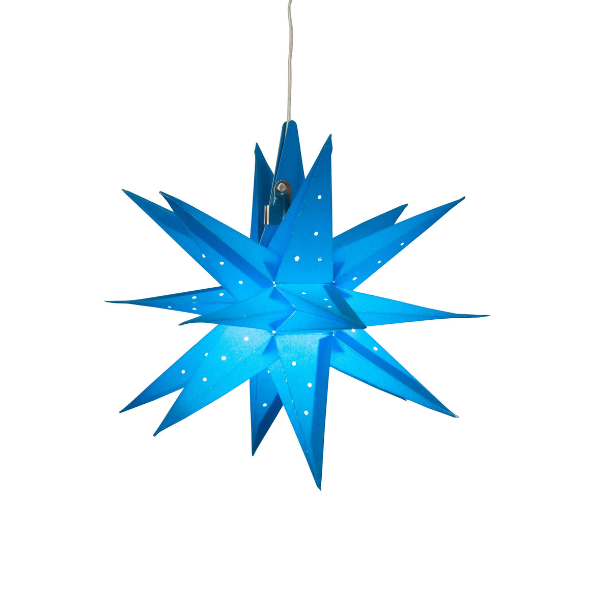 Moravian Mini Star 7" Azure Needle Punch - Paper Lantern