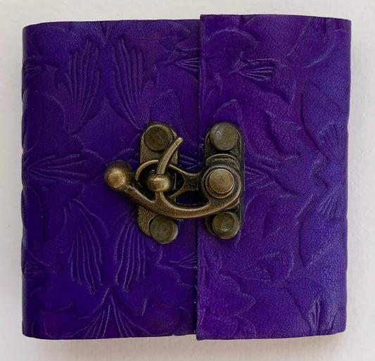 Purple Embossed mini journal ~ 3" x 3"