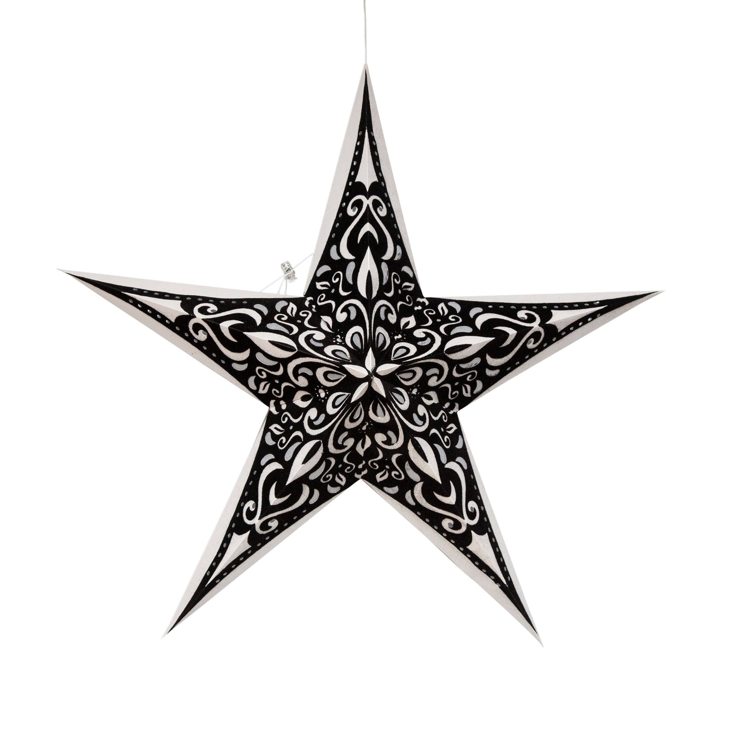 Narna 5 Point 24" Black/Pearl Paper Star Lantern Light