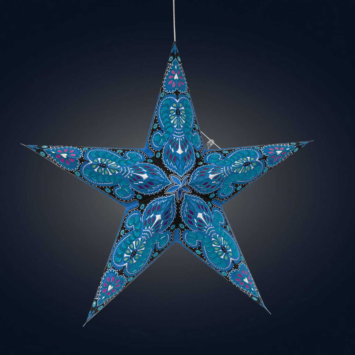 Phoenix ~ 5  Pointer, 24 inch, Blue Paper Star Lantern Light