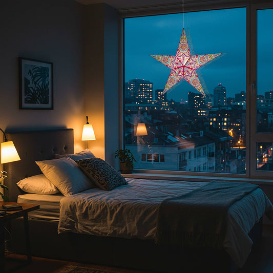 Dolores 5 Point 24" Purple  Paper Star Lantern Light