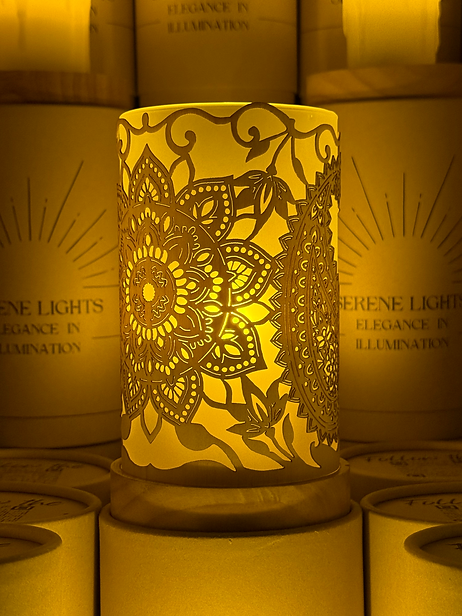 Mandala, Decorative Candle Holder, Rechargeable LED Candle