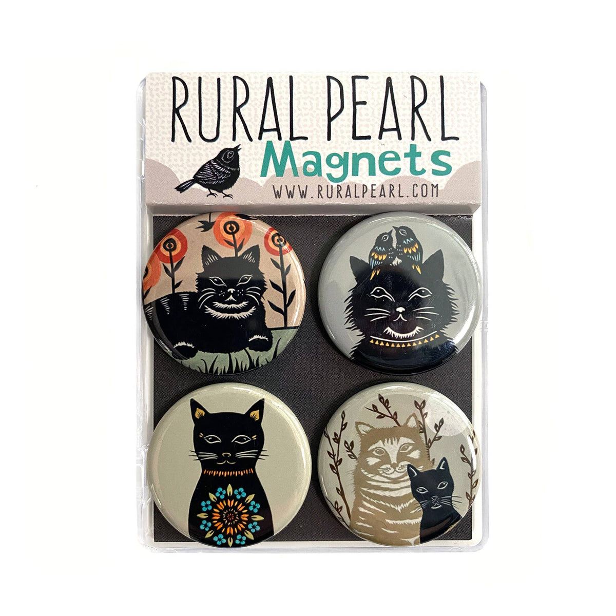 Cats #1 Magnets - Set of 4 - 1.25 inch Magnets