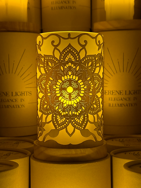 Mandala, Decorative Candle Holder, Rechargeable LED Candle