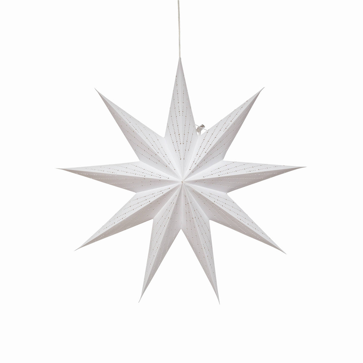 Dottie ~  9 Pointer, 18inch, White, Paper Star Lantern Light