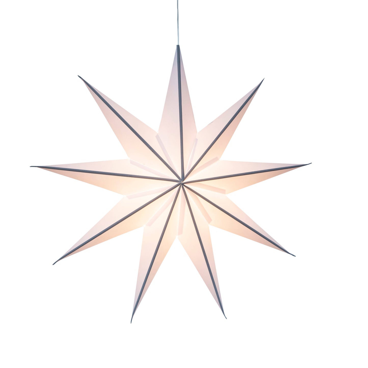 Cynosure 9 Point 18" white / grey Paper Star Lantern Light