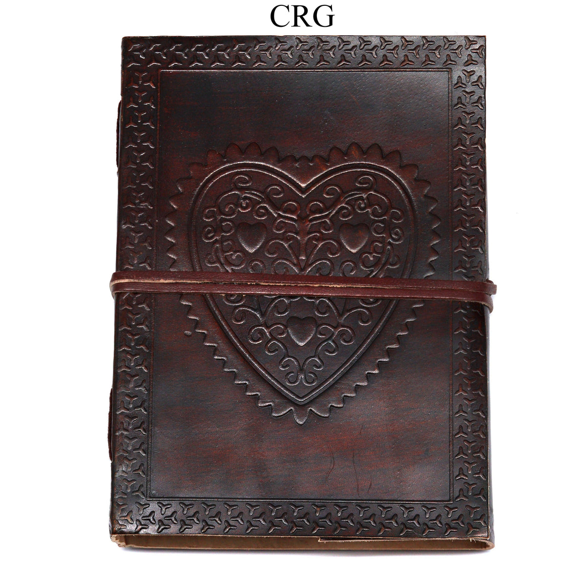 Leather Heart Notebook with Strings 17x12cm