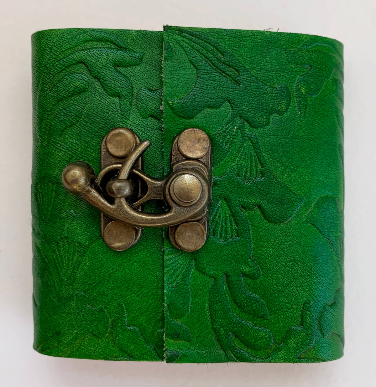 Green Embossed mini journal ~ 3&quot; x 3&quot;