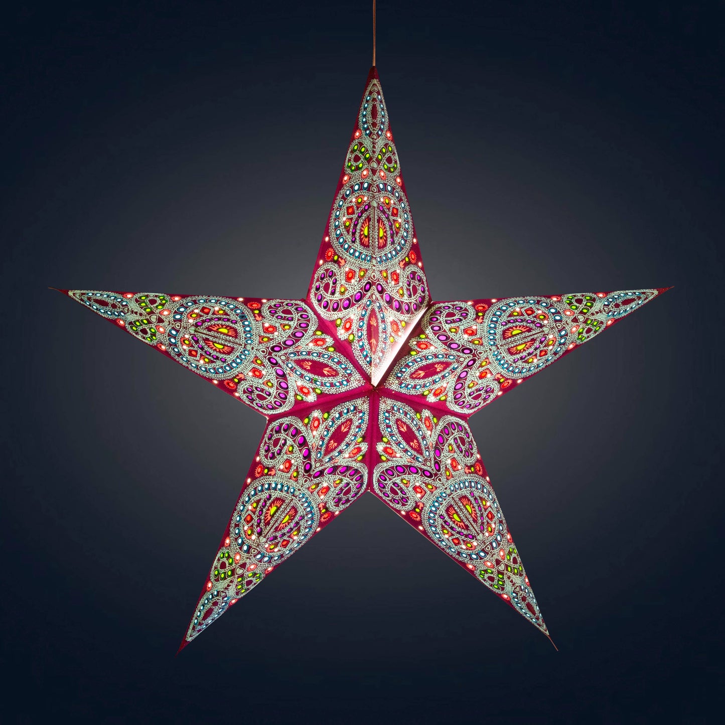Dolores 5 Point 24" Purple  Paper Star Lantern Light