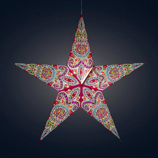 Dolores 5 Point 24" Purple  Paper Star Lantern Light