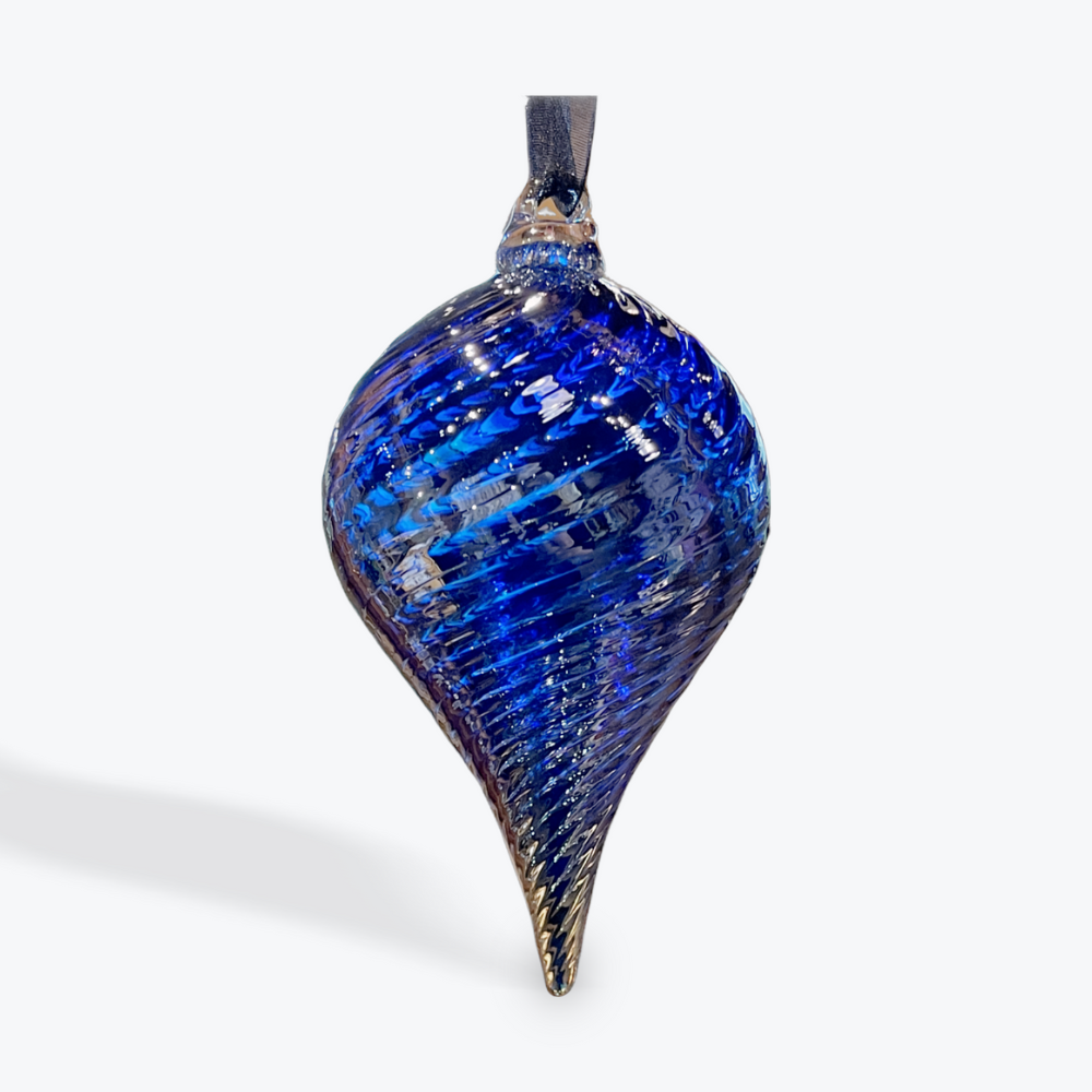 Ornament  Finial - Cobalt Blue/Silver