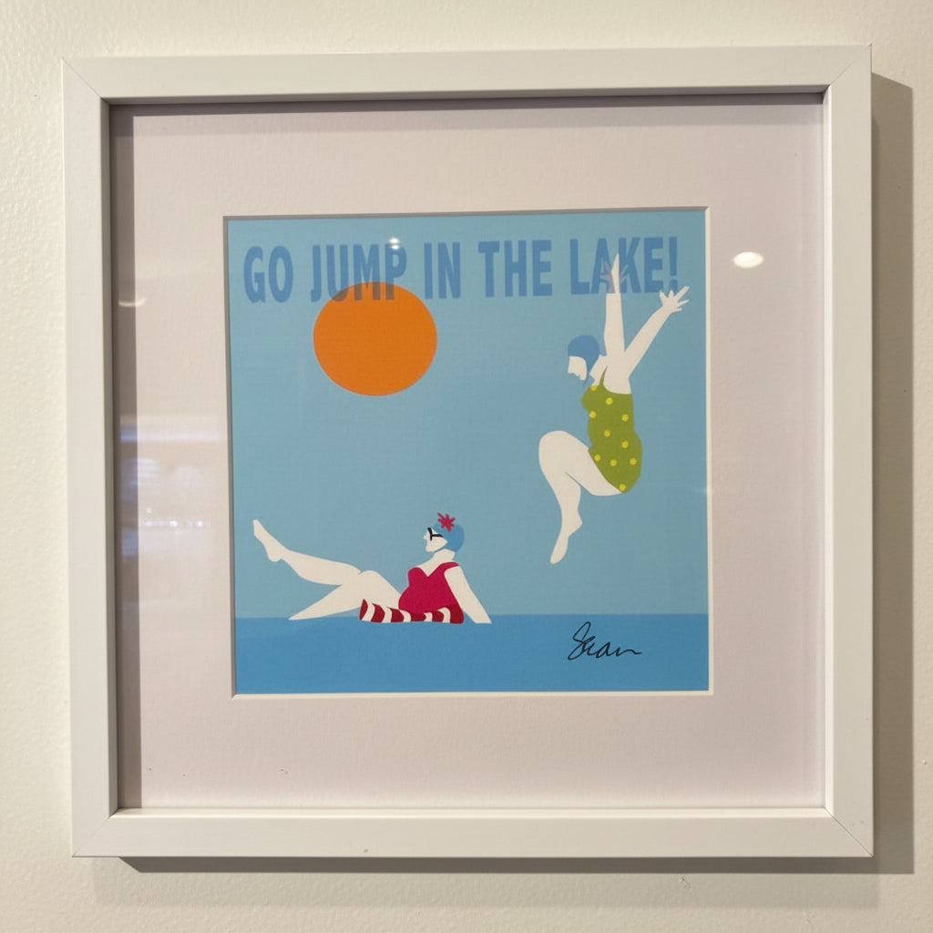 Jump in the Lake, 6x6 Framed Print