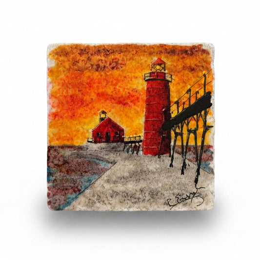 Grand Haven Catwalk Sunset Coaster