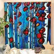 Birch Trees 8x8 Wood Plaque
