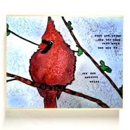 Cardinal Angel 8 x 10 Wood Plaque