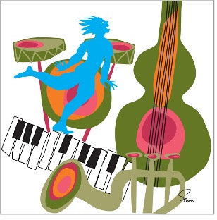 Music is Life, 6x6 Framed Print