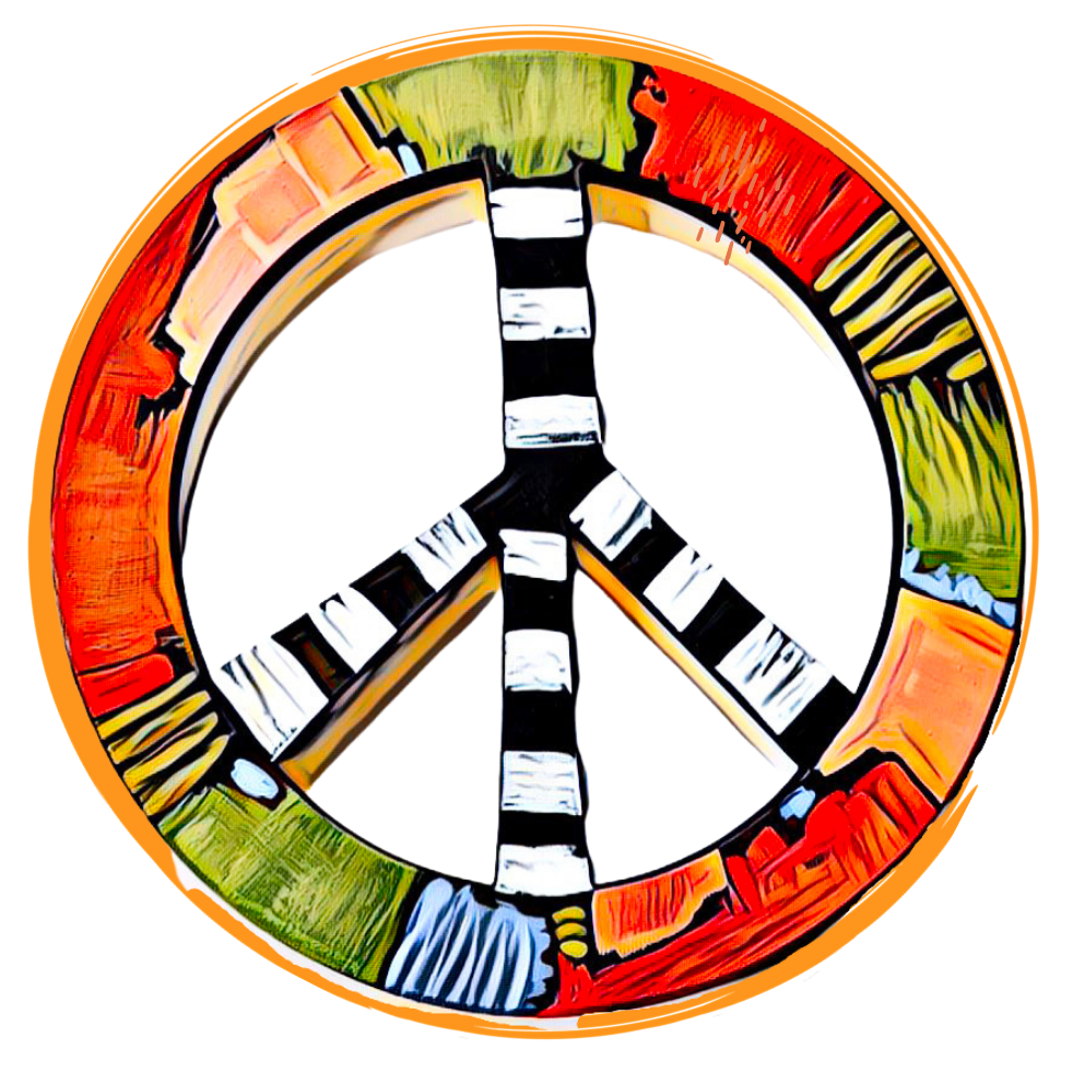 Colorful peace symbol with a white background