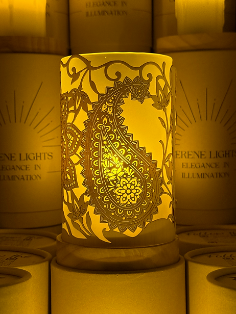 Mandala, Decorative Candle Holder, Rechargeable LED Candle