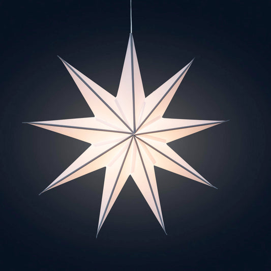 Cynosure 9 Point 18" white / grey Paper Star Lantern Light