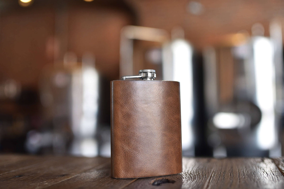 Leather Flask: Black