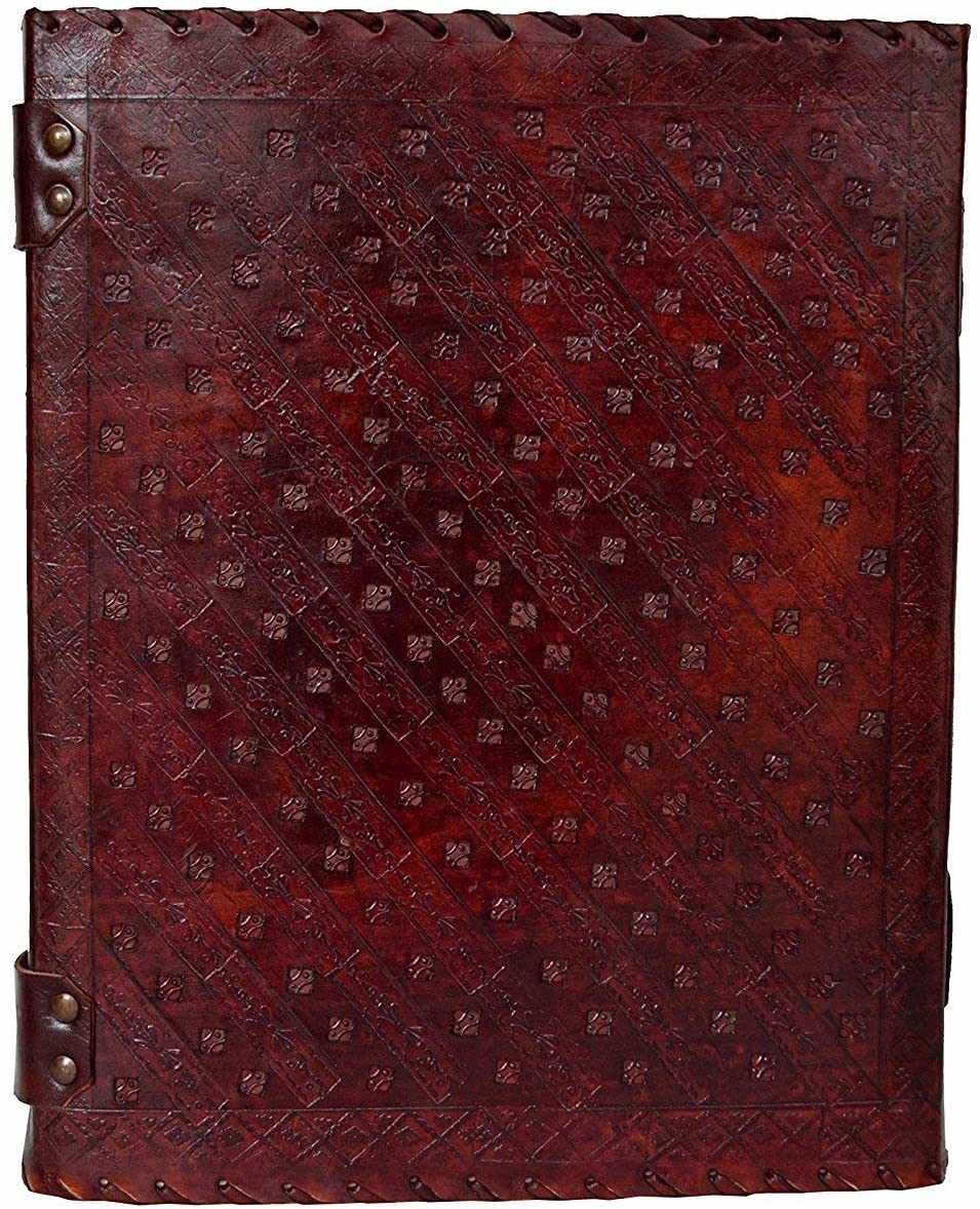 Chakra Stone Embossed Handmade Jumbo Leather Journal