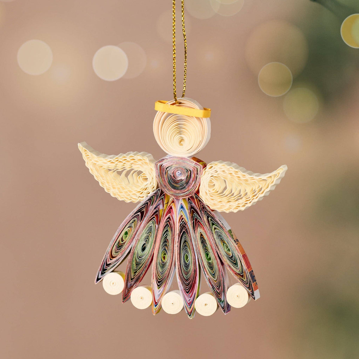 Quilled Angel Ornament - Multi
