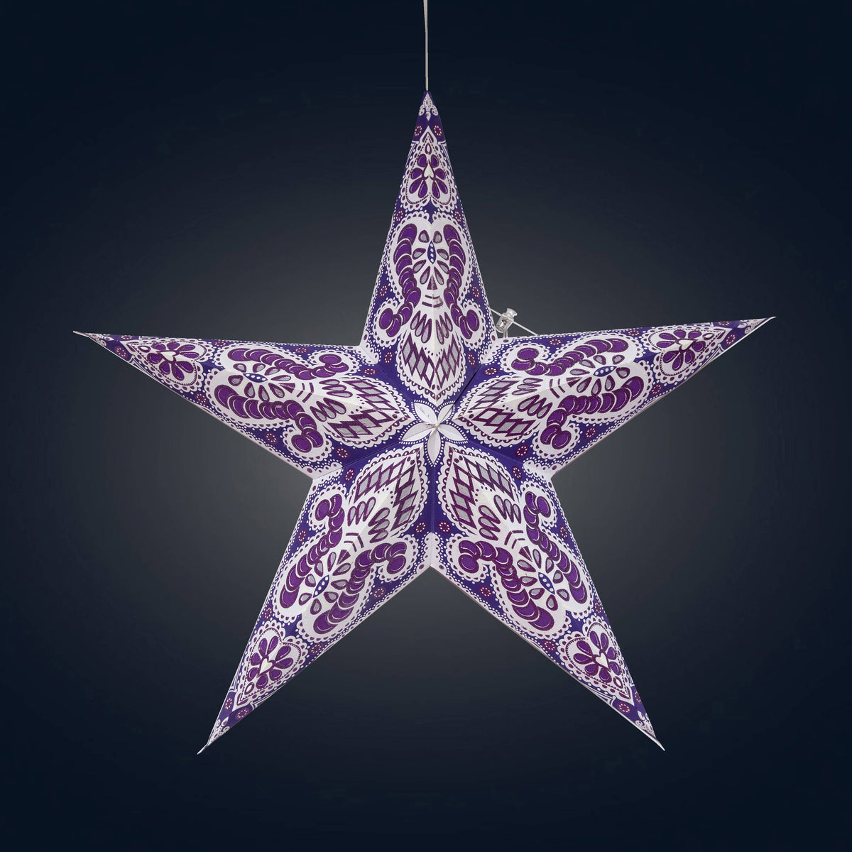 Phoenix ~ 5  Pointer, 24&quot;, Violet Paper Star Lantern Light