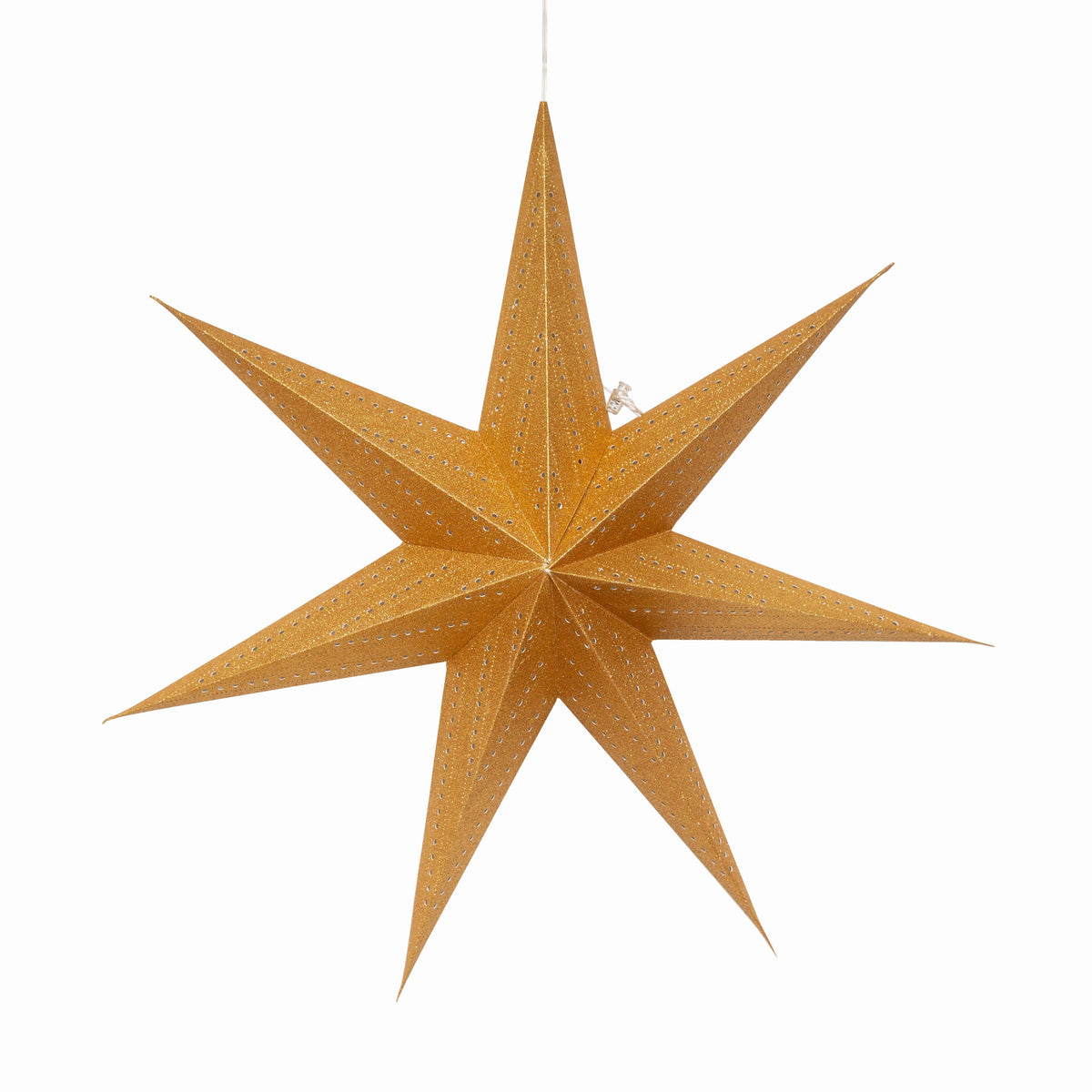 Prima Dottie ~  7 P, 23&quot;, Gold Glitter Paper Star Lantern