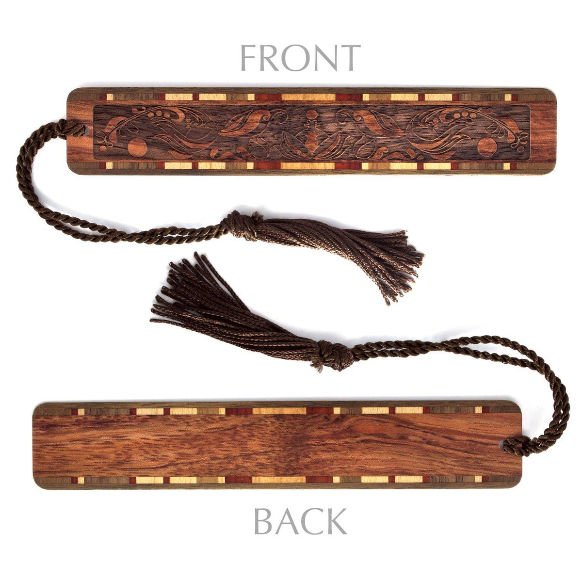 Elegant Engraved Handmade Wooden Bookmark