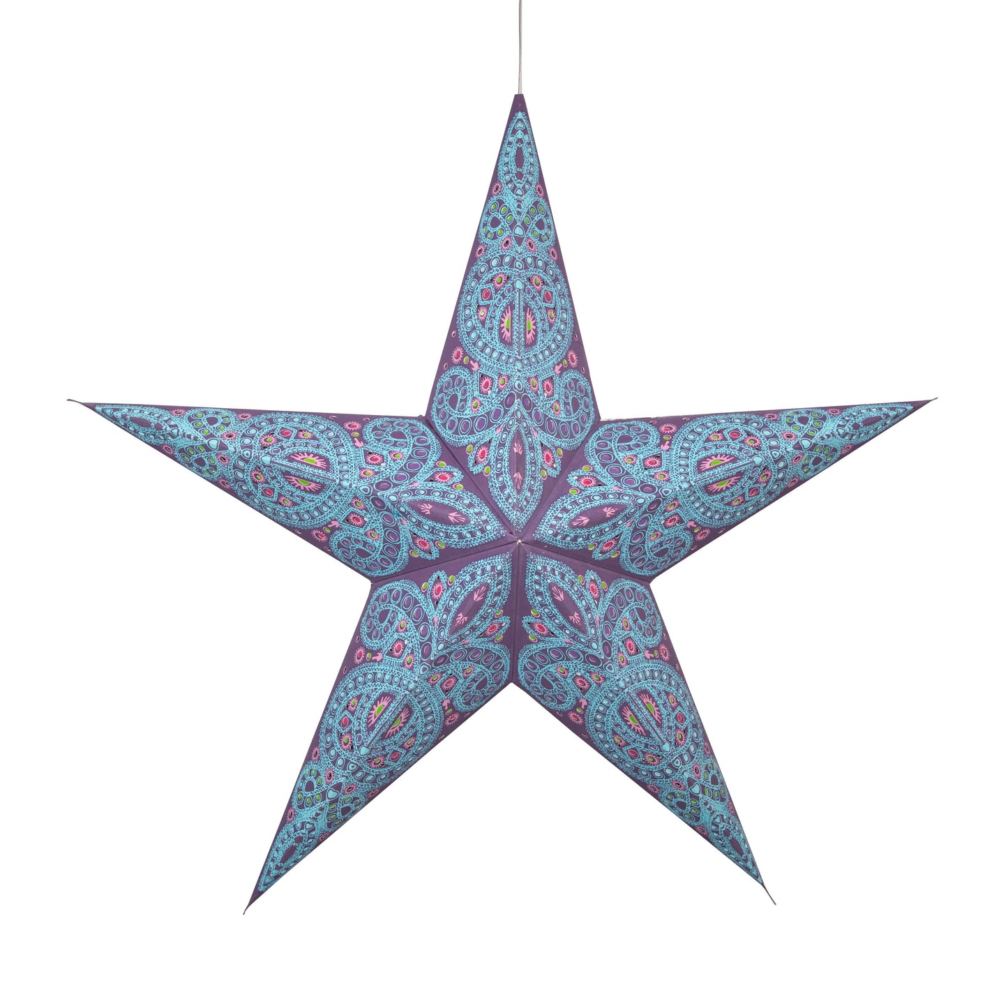 Dolores 5 Point 24" Purple  Paper Star Lantern Light