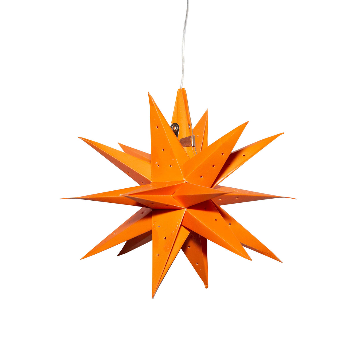 Moravian Mini Star 7&quot; Orange - Needle Punch