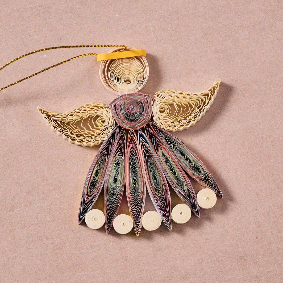 Quilled Angel Ornament - Multi