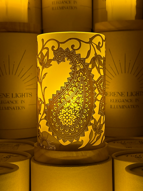 Mandala, Decorative Candle Holder, Rechargeable LED Candle