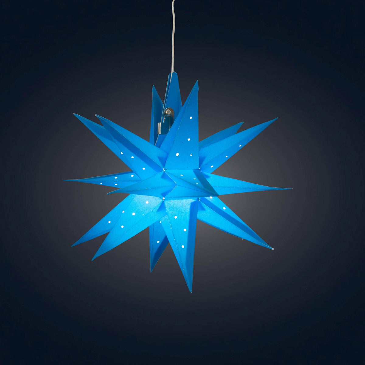 Moravian Mini Star 7" Azure Needle Punch - Paper Lantern