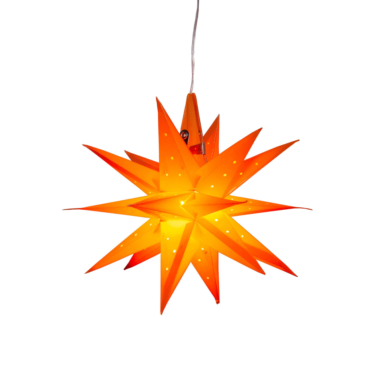 Moravian Mini Star 7&quot; Orange - Needle Punch