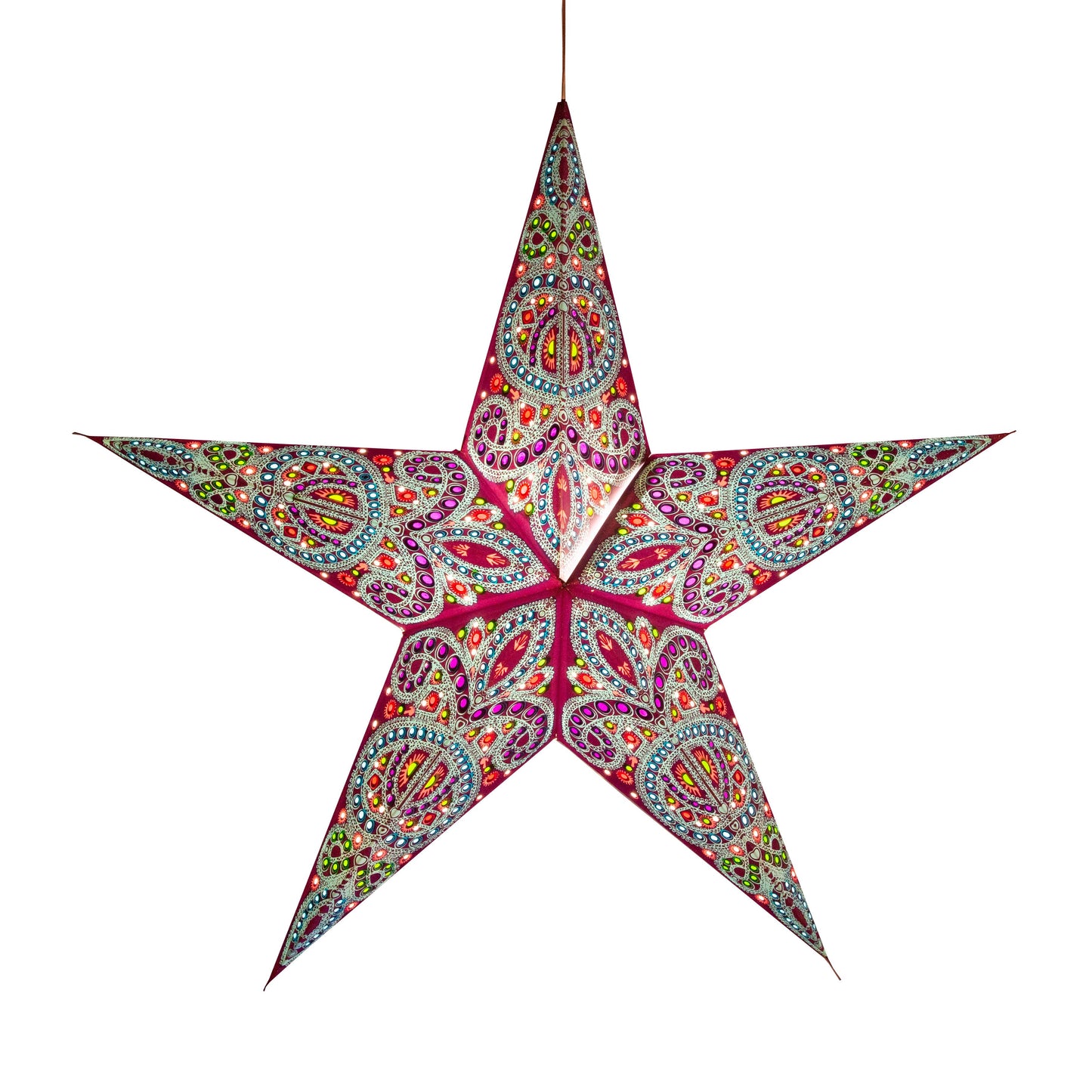 Dolores 5 Point 24" Purple  Paper Star Lantern Light