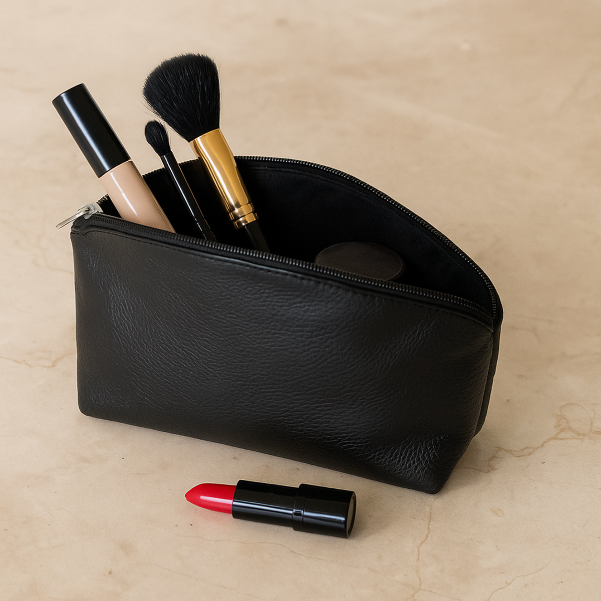 Leather Makeup Bag