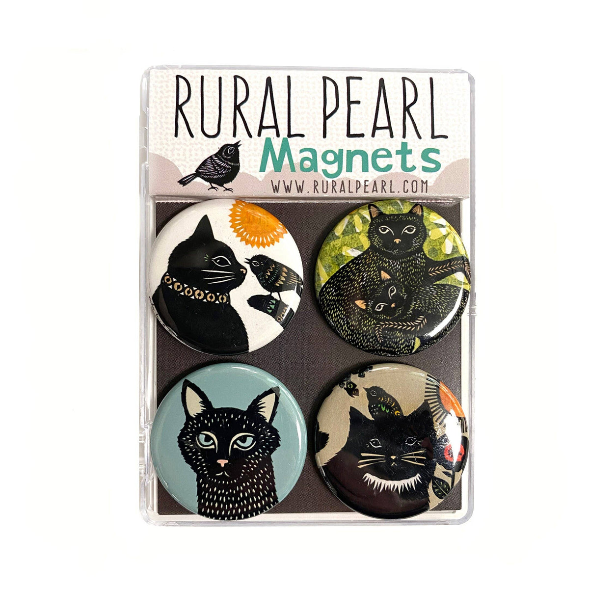 Cats #2 Magnets - Set of 4 - 1.25 inch Magnets